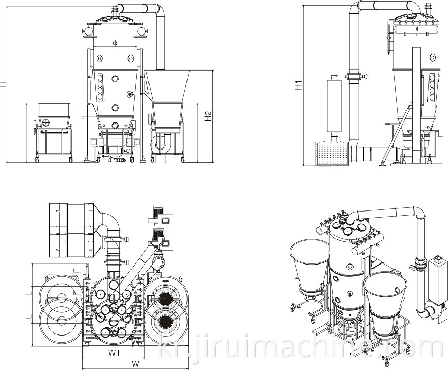 multifunction granulating and coating machine 